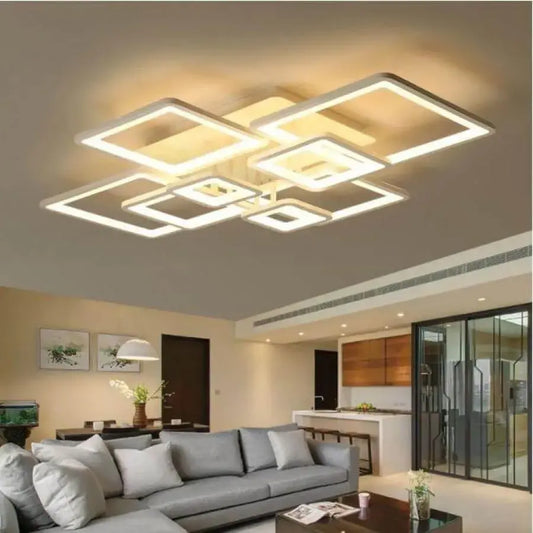 LED pożądania z pilotem, Ella, 8 kwadratów, 154 W, zimno/gorące/neutralne światło, niestabilne, białe