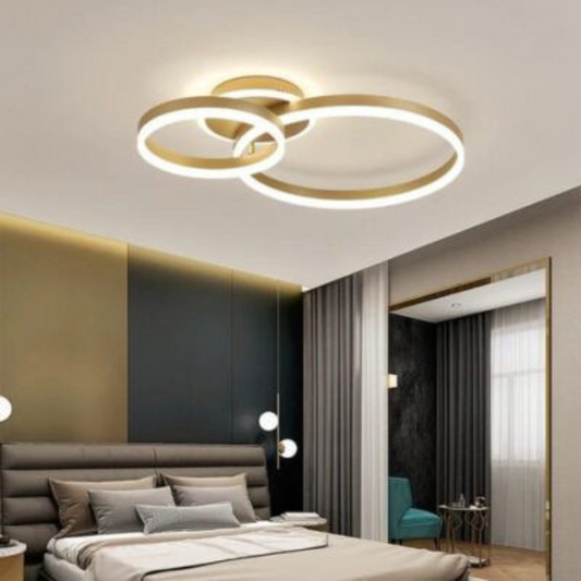 Żyrandol LED z pilotem Elisabeth 120W ściemnialny biały złoty