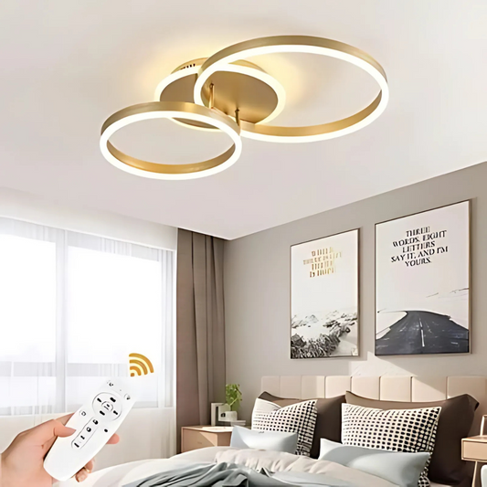 Żyrandol LED z pilotem Elisabeth 120W ściemnialny biały złoty