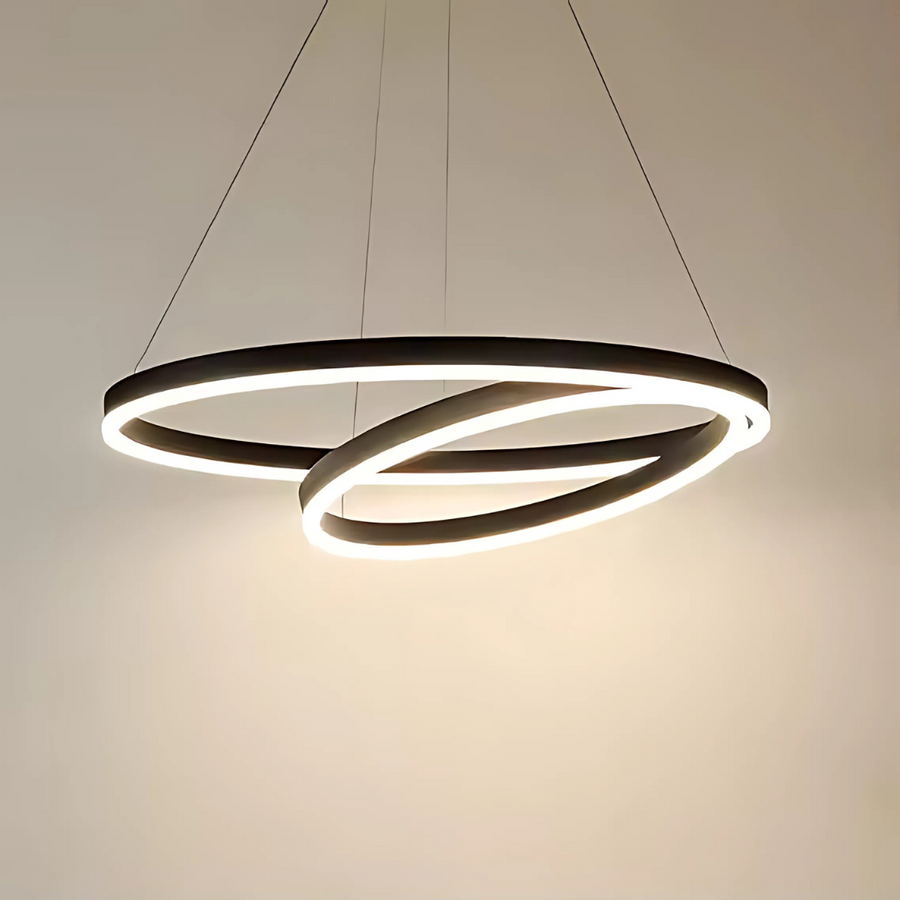 Żyrandol wiszący LED PAGANO 31 W, 2 koła, światło zimne/ciepłe/neutralne, ściemnialny, czarny, regulowana wysokość