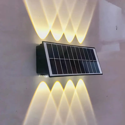 Kinkiet zewnętrzny LED Solaris, 8 źródeł światła, ciepłe światło, czarny