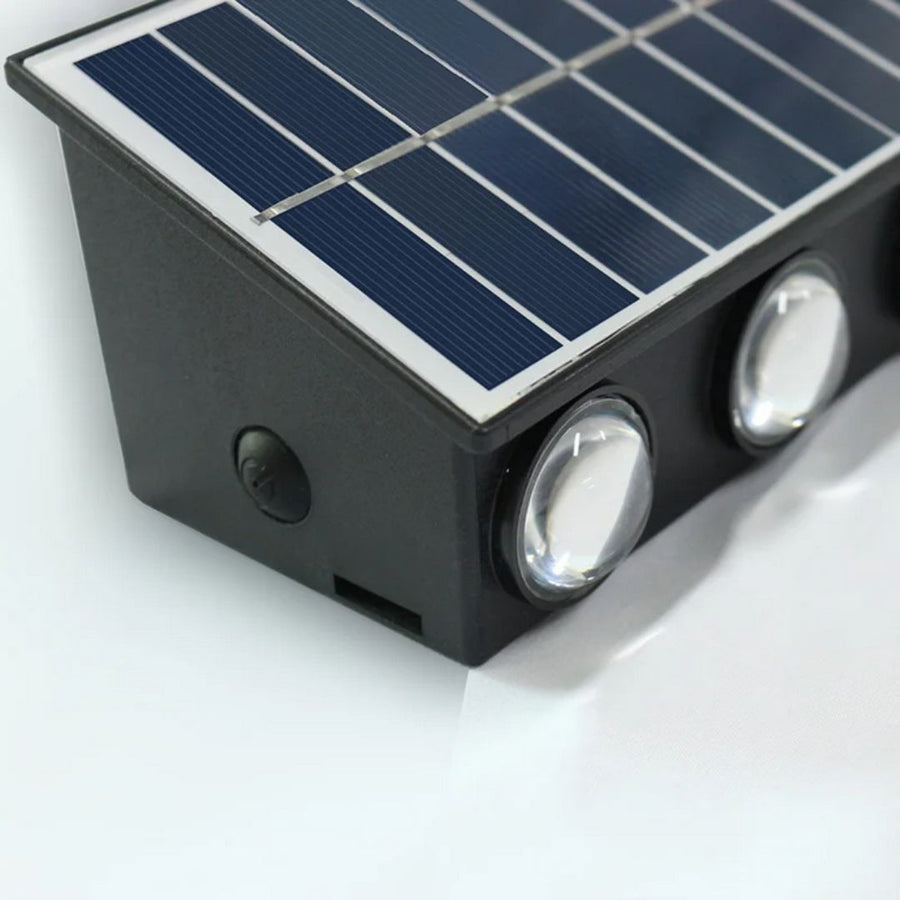 Kinkiet zewnętrzny LED Solaris, 4 źródła światła, ciepłe światło, czarny