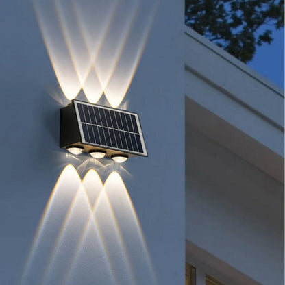Kinkiet zewnętrzny LED Solaris, 6 źródeł światła, ciepłe światło, czarny