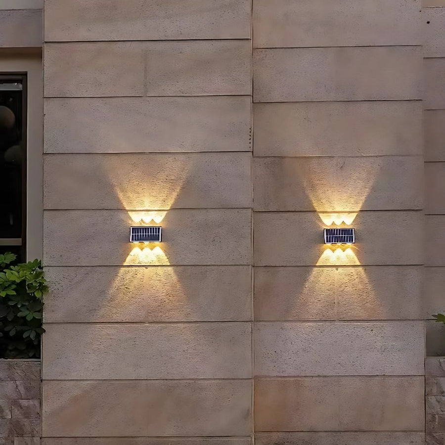 Kinkiet zewnętrzny LED Solaris, 6 źródeł światła, ciepłe światło, czarny