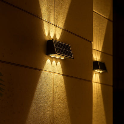 Kinkiet zewnętrzny LED Solaris, 6 źródeł światła, ciepłe światło, czarny