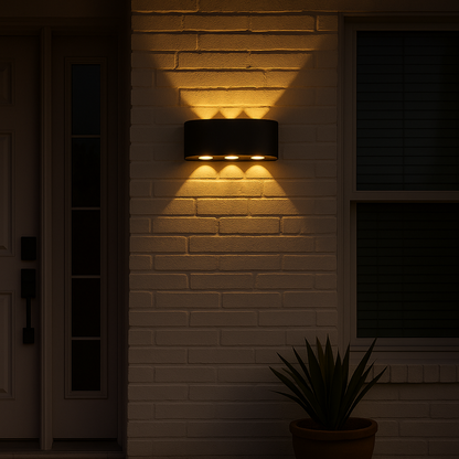 Kinkiet zewnętrzny LED Ellis, 6 W, 6 źródeł światła, ciepłe światło, czarny