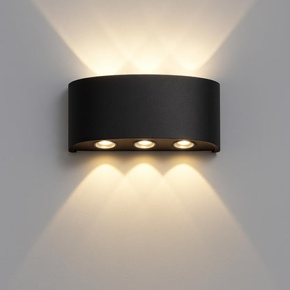 Kinkiet zewnętrzny LED Ellis, 6 W, 6 źródeł światła, ciepłe światło, czarny
