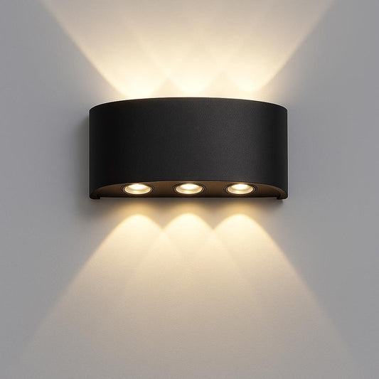 Kinkiet zewnętrzny LED Ellis, 6 W, 6 źródeł światła, ciepłe światło, czarny