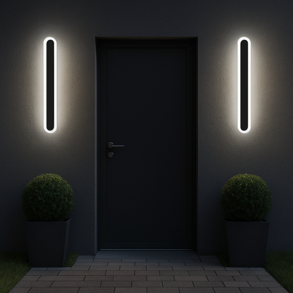 Zewnętrzna lampa ścienna LED SUHA, długość 30 cm, 4 W, IP65, metalowa, liniowa, czarna 