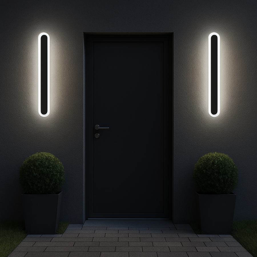 Zewnętrzna lampa ścienna LED SUHA, długość 30 cm, 4 W, IP65, metalowa, liniowa, czarna 