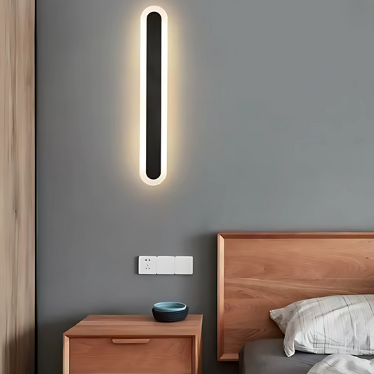 Zewnętrzna lampa ścienna LED SUHA, długość 30 cm, 4 W, IP65, metalowa, liniowa, czarna 