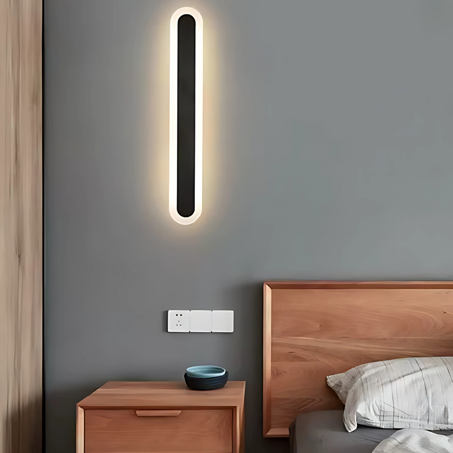 Zewnętrzna lampa ścienna LED SUHA, długość 30 cm, 4 W, IP65, metalowa, liniowa, czarna 