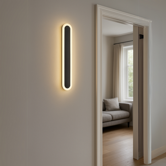 Zewnętrzna lampa ścienna LED SUHA, długość 70 cm, 10 W, IP65, metalowa, liniowa, czarna 