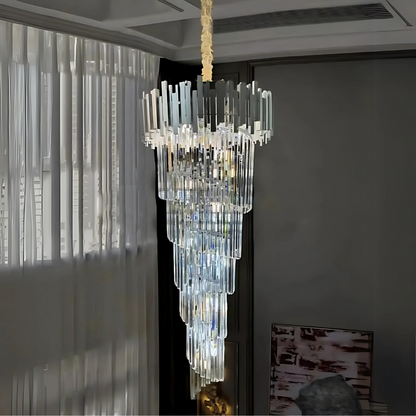 Żyrandol kryształowy BLOIS Ascendere E14, średnica 60 cm, srebrny, regulowana wysokość