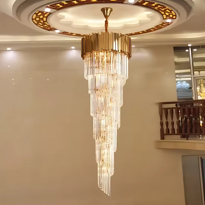 Żyrandol kryształowy BLOIS Ascendere E14, średnica 60 cm, złoty, regulowana wysokość