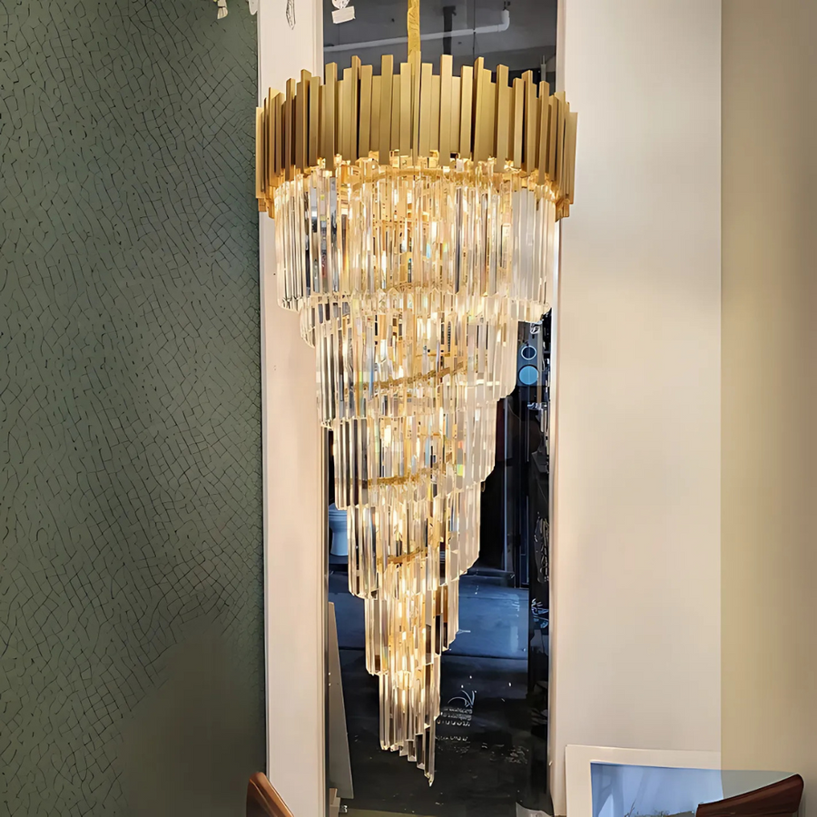 Żyrandol kryształowy BLOIS Ascendere E14, średnica 60 cm, złoty, regulowana wysokość