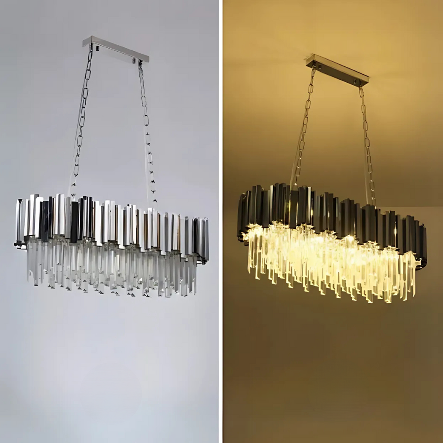 Żyrandol kryształowy BLOIS Regalis 10xE14, średnica 80 cm, srebrny, regulowana wysokość