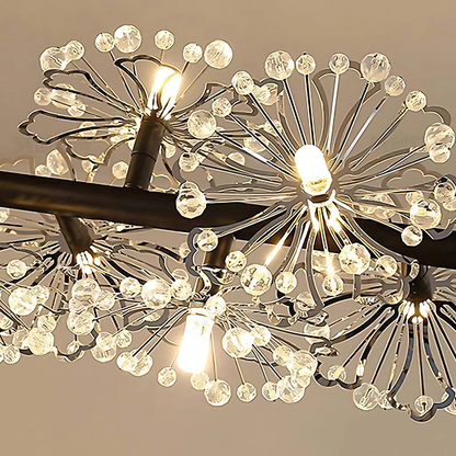 Żyrandol kryształowy PETERHOF Magno, średnica 62 cm, 25xG4, czarny, regulowana wysokość