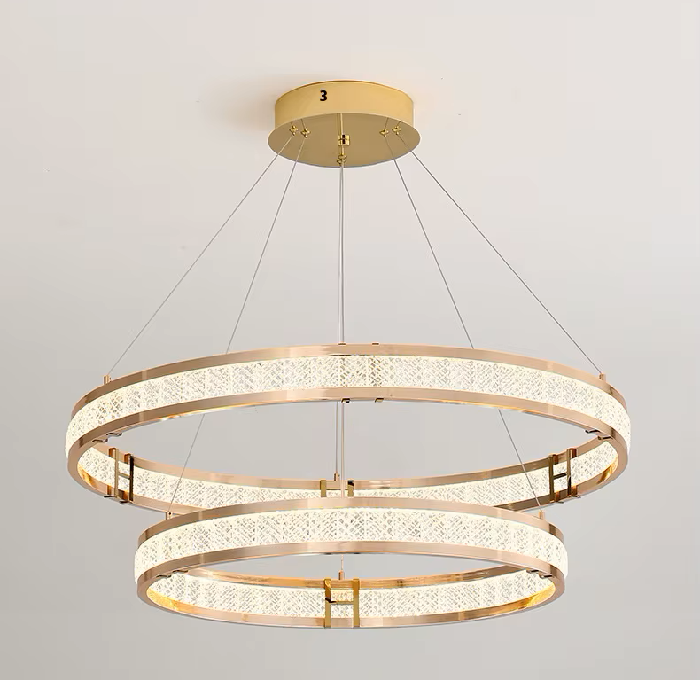 Żyrandol kryształowy LINDERHOF Magno, 75 W, średnica 60 cm, zimne/ciepłe/neutralne światło, złoty, regulowana wysokość