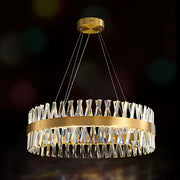 Żyrandol LED Giuseppe z pilotem, 95 W, ściemnialny, średnica 80 cm, złoty