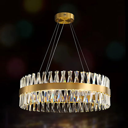 Żyrandol LED Giuseppe z pilotem, 95 W, ściemnialny, średnica 80 cm, złoty