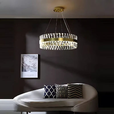 Żyrandol LED Giuseppe z pilotem, 95 W, ściemnialny, średnica 80 cm, złoty