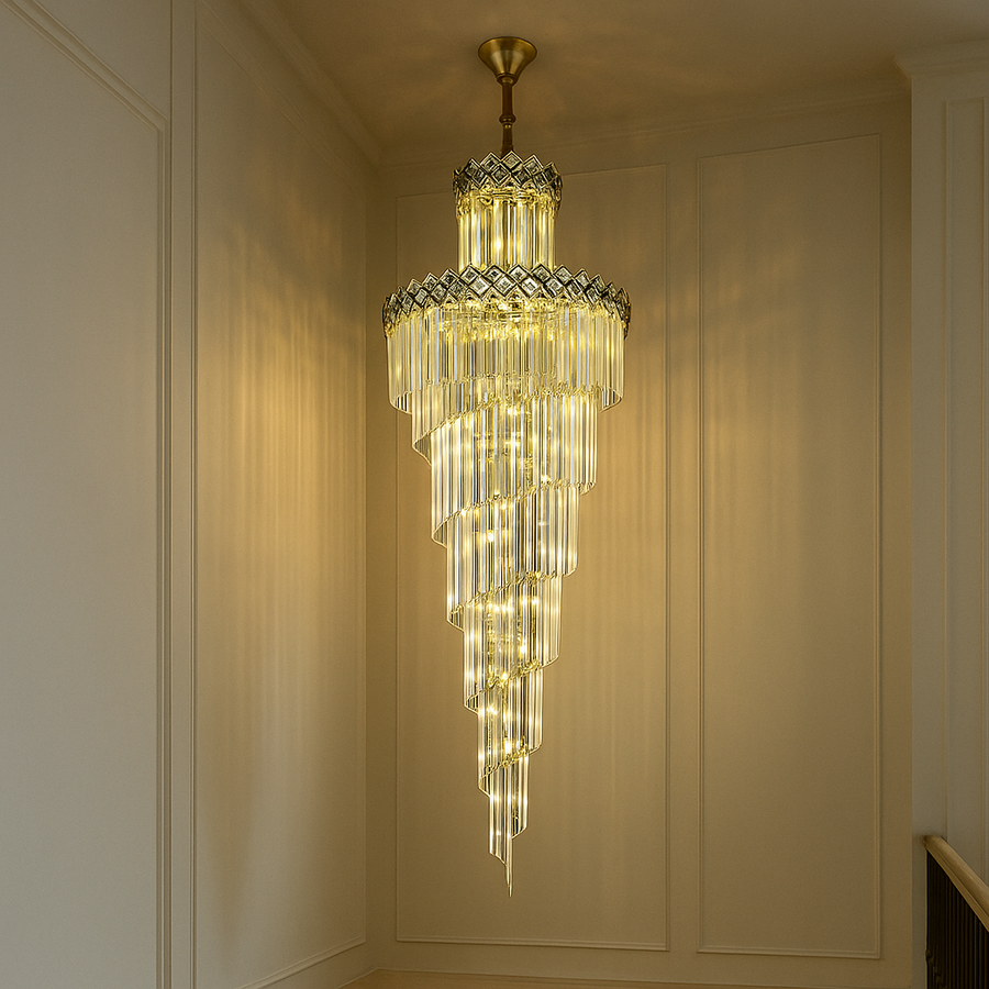 Żyrandol kryształowy WINDSOR Ascendere, 26xE14, średnica 60 cm, chrom błyszczący, regulowana wysokość