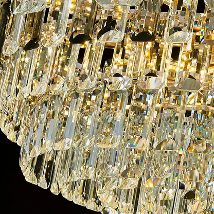 Żyrandol kryształowy FONTAINEBLEAU Supremo, 15x E14, średnica 75 cm, złoty, regulowana wysokość