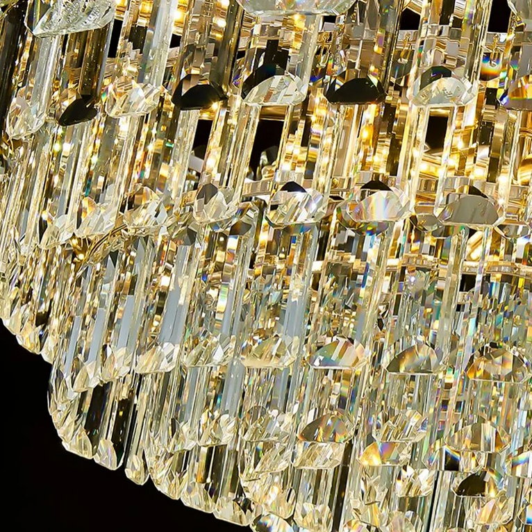 Żyrandol kryształowy FONTAINEBLEAU Supremo, 15x E14, średnica 75 cm, złoty, regulowana wysokość