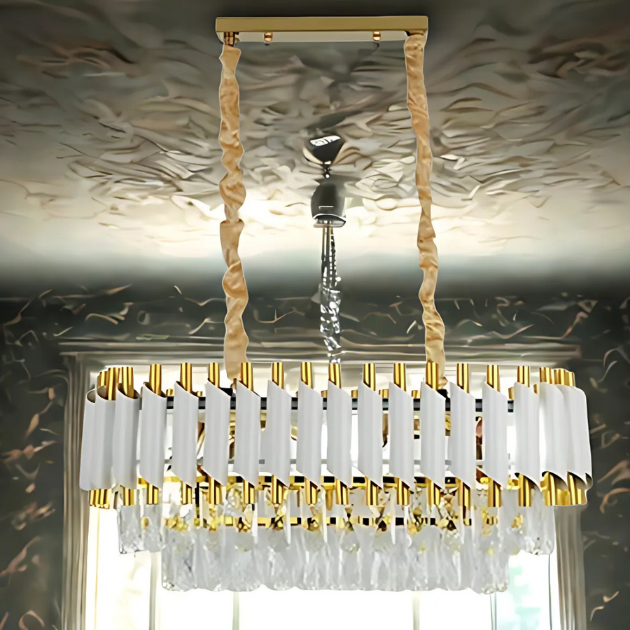 Żyrandol kryształowy VERSAILLES Regalis, średnica 80 cm, 10xE14, biały, regulowana wysokość