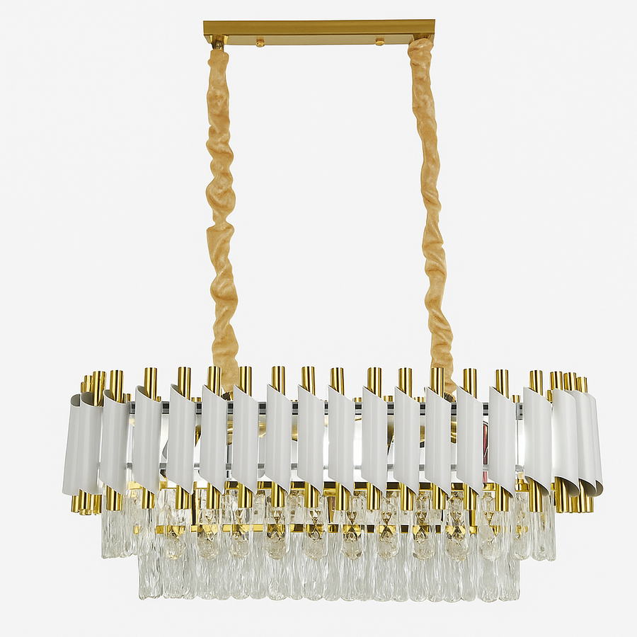 Żyrandol kryształowy VERSAILLES Regalis, średnica 80 cm, 10xE14, biały, regulowana wysokość