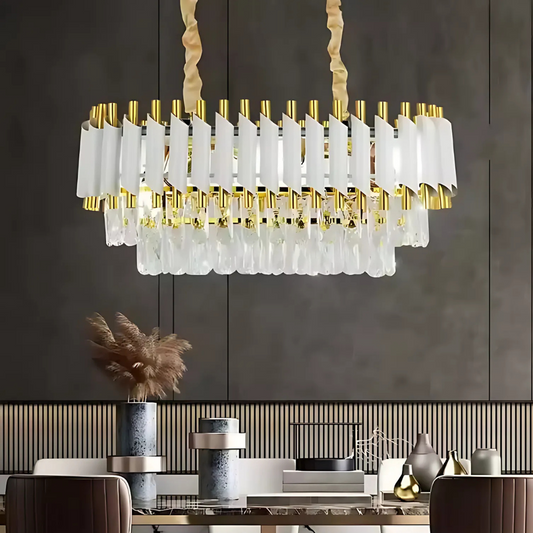 Żyrandol kryształowy VERSAILLES Regalis, średnica 80 cm, 10xE14, biały, regulowana wysokość