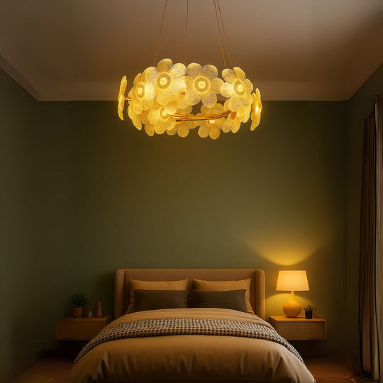 Żyrandol kryształowy LED, Cadenza Allegro 40W, średnica 48cm, regulowana wysokość, złoty, światło ciepłe/zimne/neutralne 3000K/4000K/6000K, żyrandol metalowy i kryształowy domyślny tytuł Alessandro Design