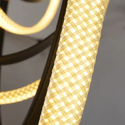 Nowoczesny żyrandol, LED, Largo Area, 43W, ciepłe, czarne światło