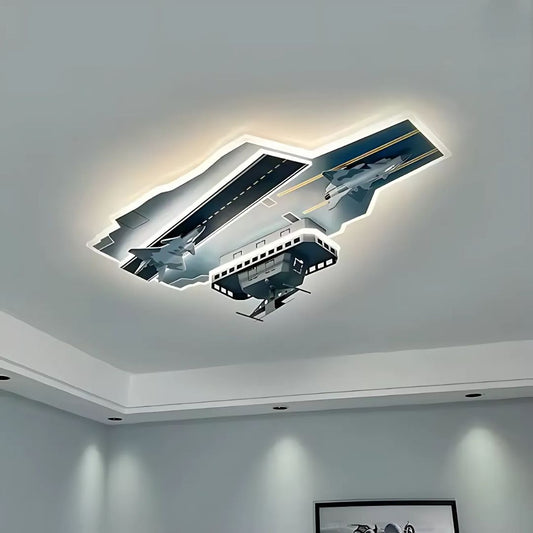 Żyrandol LED FIGHTER, 128 W, zimne/ciepłe/neutralne światło, srebrny