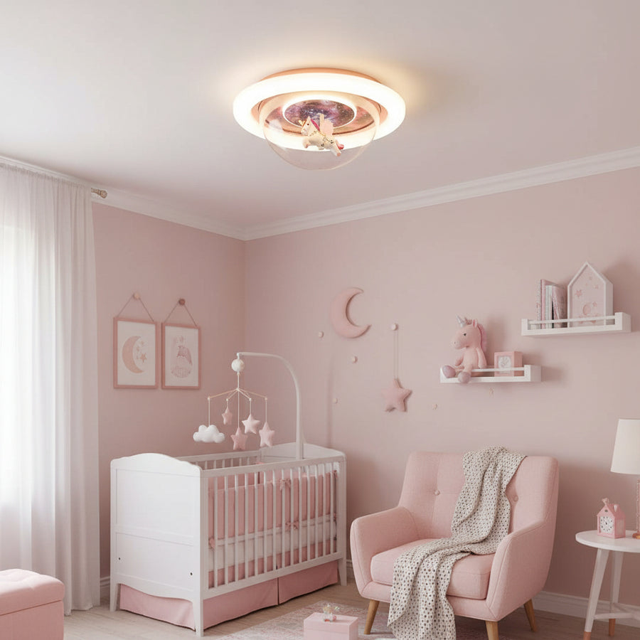 Żyrandol LED UNICORN, 104W, 50cm, światło zimne/ciepłe/neutralne, różowy