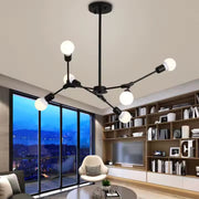 Żyrandol Architek Hexa, 6 x E27, czarny, metalowy