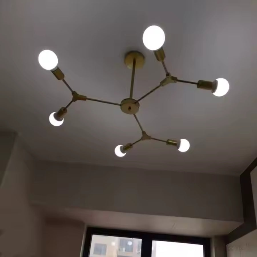 Żyrandol Architek Hexa, 6 x E27, czarny, metalowy
