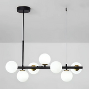 Nowoczesny żyrandol z żarówką LOFT Pavilion, 7x G9, czarno-biały, metalowy, regulowana wysokość