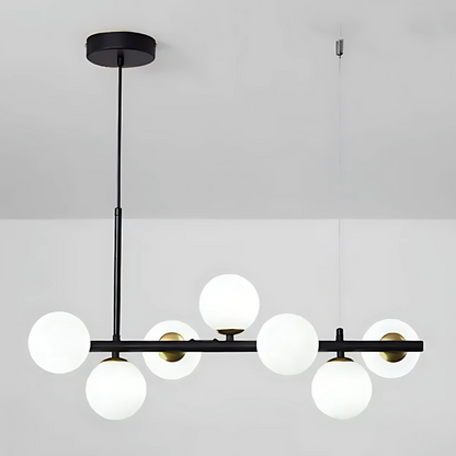 Nowoczesny żyrandol z żarówką LOFT Pavilion, 7x G9, czarno-biały, metalowy, regulowana wysokość