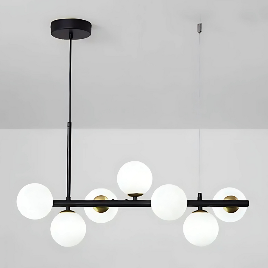 Nowoczesny żyrandol z żarówką LOFT Pavilion, 7x G9, czarno-biały, metalowy, regulowana wysokość