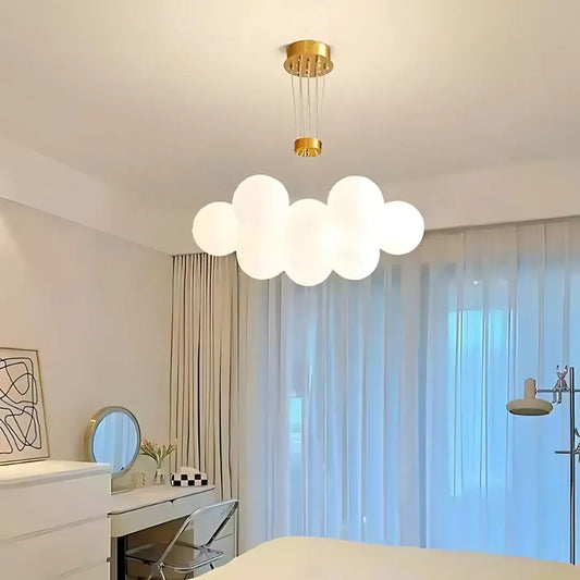 Żyrandol wiszący LOFT BAGLIORE Ricardo, 7x G9, złoty, regulowana wysokość