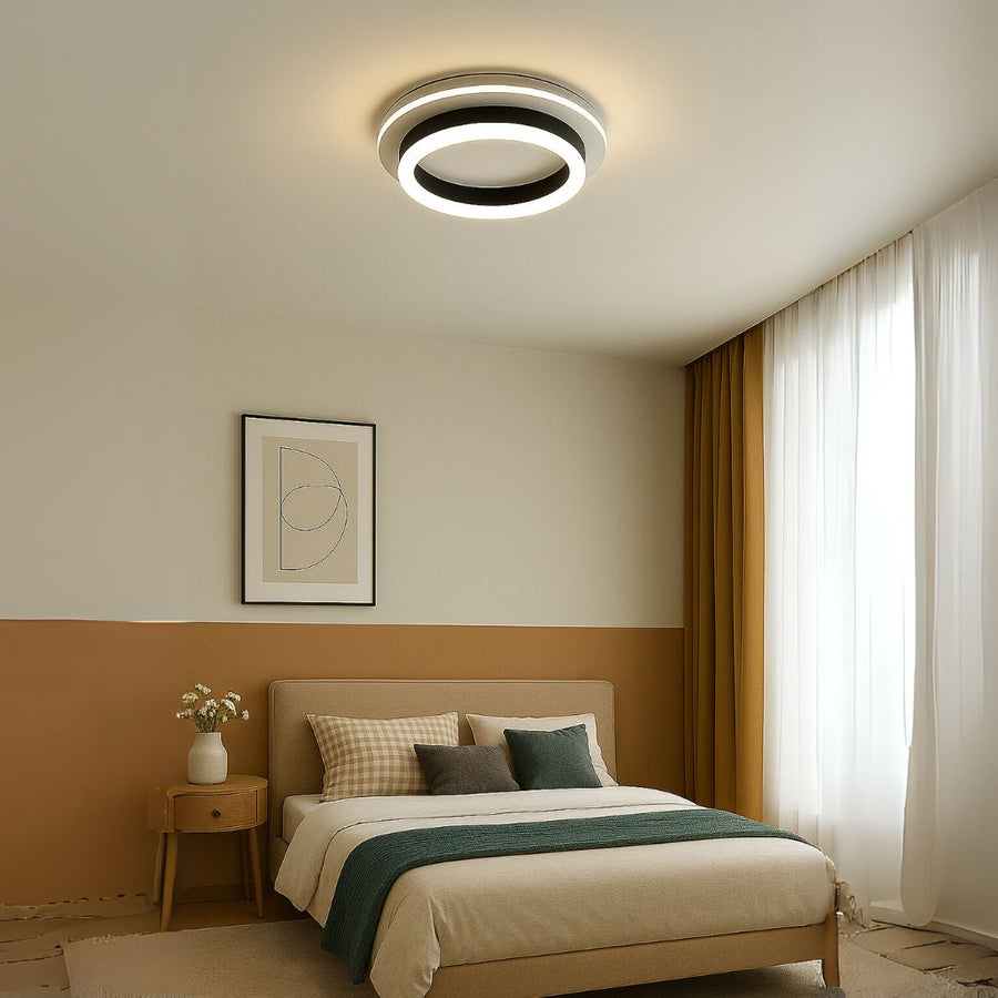 Nowoczesny żyrandol LED 24W, średnica 20 cm, okrągły, światło zimne/ciepłe/neutralne, czarny