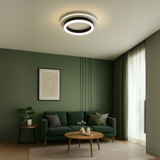 Nowoczesny żyrandol LED 24W, średnica 20 cm, okrągły, światło zimne/ciepłe/neutralne, czarny