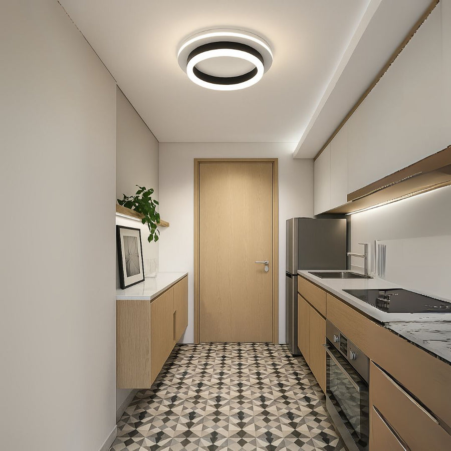 Nowoczesny żyrandol LED 24W, średnica 20 cm, okrągły, światło zimne/ciepłe/neutralne, czarny