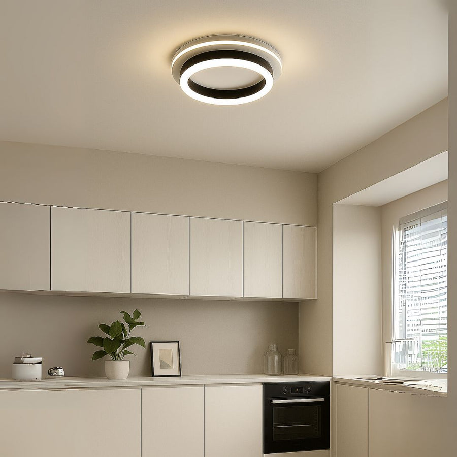 Nowoczesny żyrandol LED 24W, średnica 20 cm, okrągły, światło zimne/ciepłe/neutralne, czarny