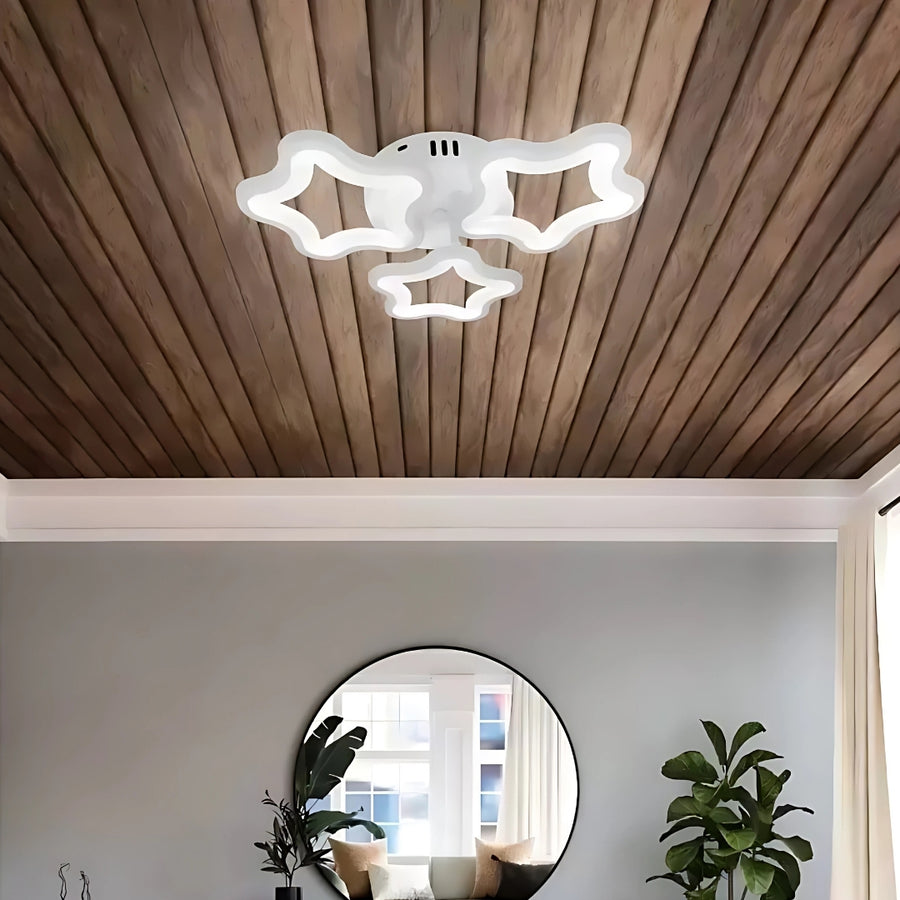 Żyrandol LED STELARIUM 22W, 3 gwiazdki, zimne światło, biały