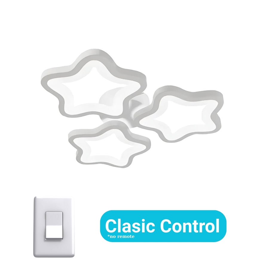 Żyrandol LED STELARIUM 22W, 3 gwiazdki, zimne światło, biały