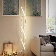 Lampa podłogowa LED Upsilon, 48 W, zimne/ciepłe/neutralne światło, metal i akryl, kolor biały