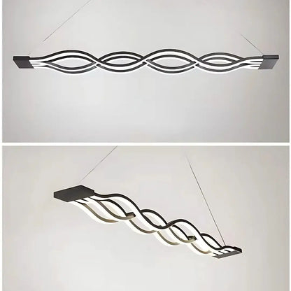 Żyrandol wiszący LED z pilotem WAVE, 100 W, regulowana wysokość, zimne/ciepłe/neutralne światło, ściemnialny, czarny